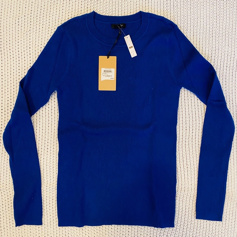 Halogen Ribbed Crew Neck Sweater